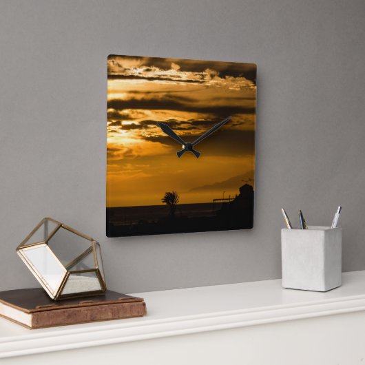 Golden Sky Vierkante Klok (Kantoor)