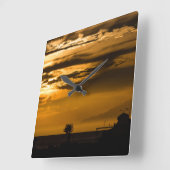 Golden Sky Vierkante Klok (Hoek)