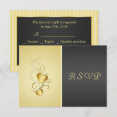 Golden sloot harten RSVP (Voorkant / Achterkant)