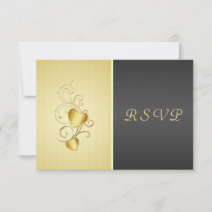 Golden sloot harten RSVP Kaartje