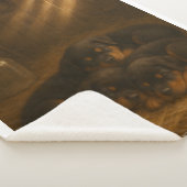 Golden Slumber: Rottweiler Puppies in the Barn Dog Sherpa Deken (3/4)