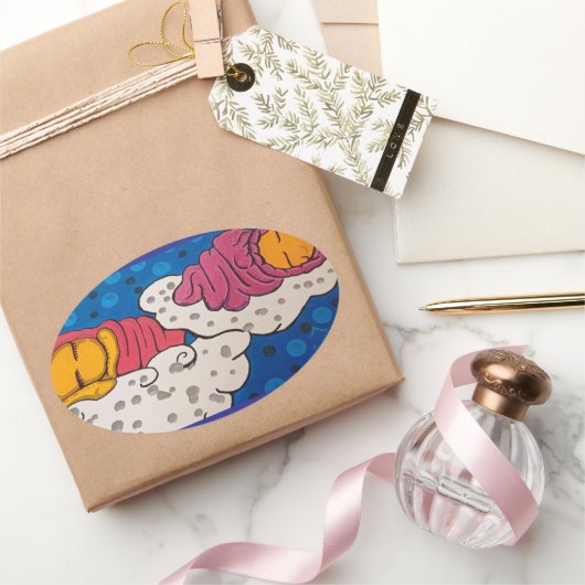 Golden Slumbers Ovale Sticker (Geschenken)