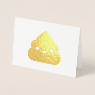 Golden Smiling Poop Folie Kaarten