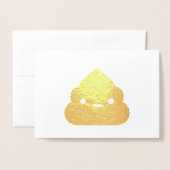 Golden Smiling Poop Folie Kaarten (Voorkant met envelop)