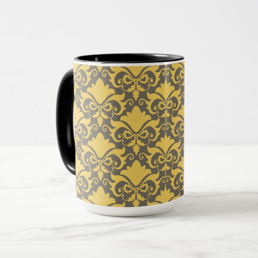 Golden Smoke Damask Bows Mok (Voorkant links)