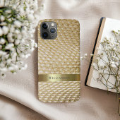 Golden Snakeskin Digital Leather Gold Metal Case-Mate iPhone Case