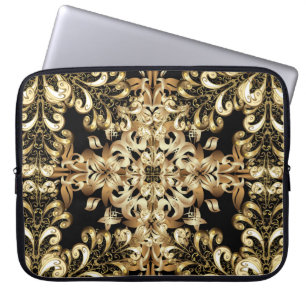 Golden sneeuwvlok eenvoudig naadloos patroon. Vint Laptop Sleeve
