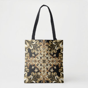 Golden sneeuwvlok eenvoudig naadloos patroon. Vint Tote Bag