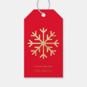 Golden sneeuwvlok, prettige kerstcadeautjes Labels Cadeaulabel (Voorkant)