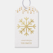 Golden sneeuwvlok, prettige kerstcadeautjes Labels Cadeaulabel (Voorkant)