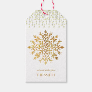 Golden sneeuwvlok, prettige kerstcadeautjes Labels Cadeaulabel