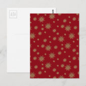Golden sneeuwvlokken briefkaart (Voorkant / Achterkant)