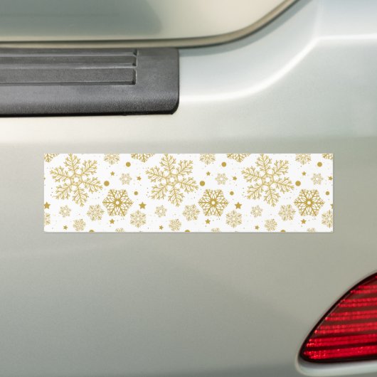 Golden sneeuwvlokken bumpersticker (Op auto)