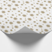 Golden sneeuwvlokken cadeaupapier (Hoek)