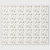 Golden sneeuwvlokken cadeaupapier (Vlak)