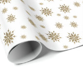Golden sneeuwvlokken cadeaupapier (Rol Hoek)