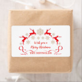 Golden sneeuwvlokken en rendierkerst etiket (Insitu)