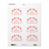 Golden sneeuwvlokken en rendierkerst etiket (Full Sheet)