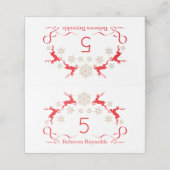 Golden sneeuwvlokken en rendierkerst plaatskaartje (Buitenkant ongevouwen)