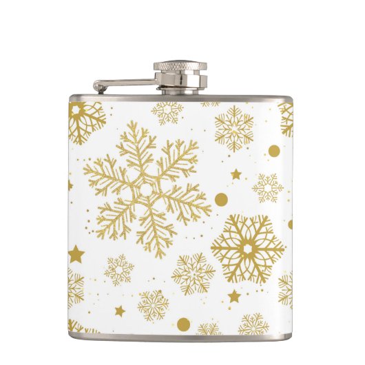 Golden sneeuwvlokken heupfles (Voorkant)