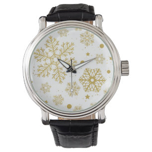 Golden sneeuwvlokken horloge