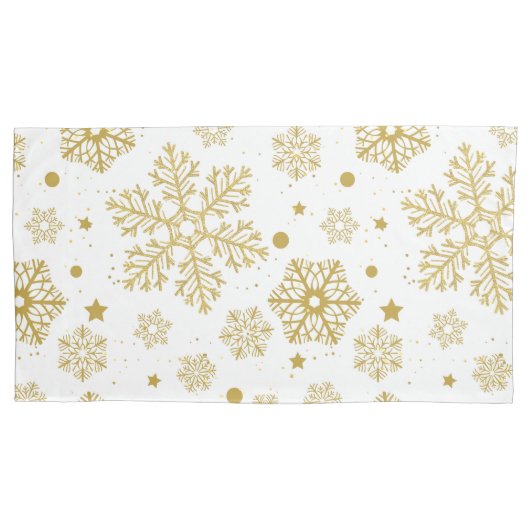 Golden sneeuwvlokken kussensloop (Voorkant-Links)