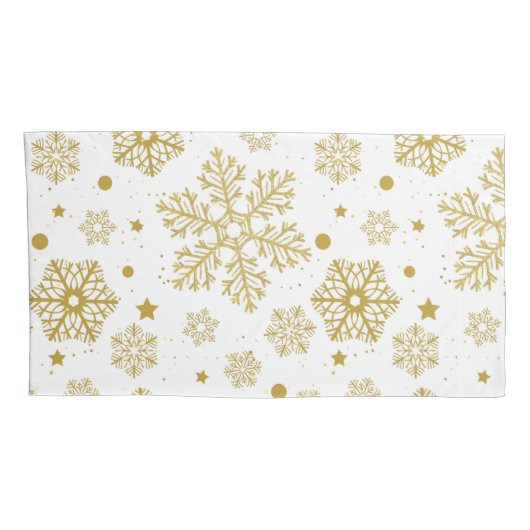 Golden sneeuwvlokken kussensloop (Achterkant-Rechts)