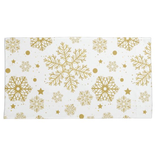 Golden sneeuwvlokken kussensloop (Voorkant-Rechts)
