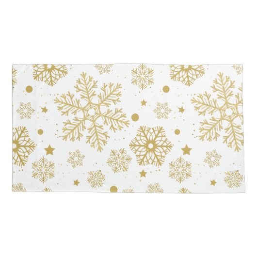 Golden sneeuwvlokken kussensloop (Achterkant-Links)