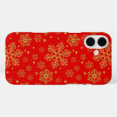 Golden sneeuwvlokken op rood Case-Mate iPhone case (Achterkant (horizontaal))