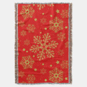 Golden sneeuwvlokken op rood deken (Voorkant Verticaal)