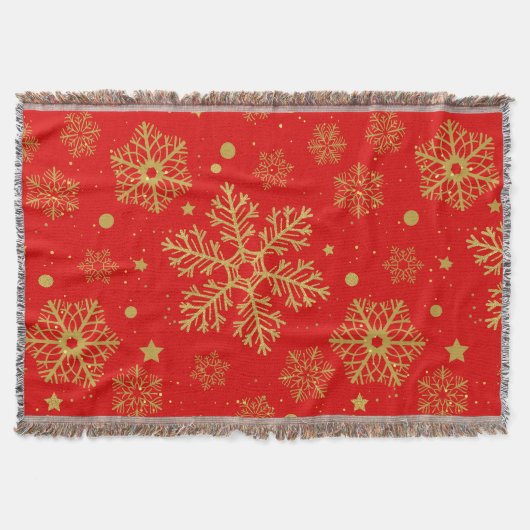 Golden sneeuwvlokken op rood deken (Voorkant)