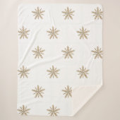 Golden sneeuwvlokken op witte, mooie sherpa-dekens sherpa deken (Voorkant)