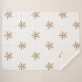 Golden sneeuwvlokken op witte, mooie sherpa-dekens sherpa deken (Voorkant (horizontaal))