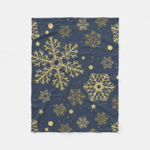 Golden sneeuwvlokken op zee fleece deken
