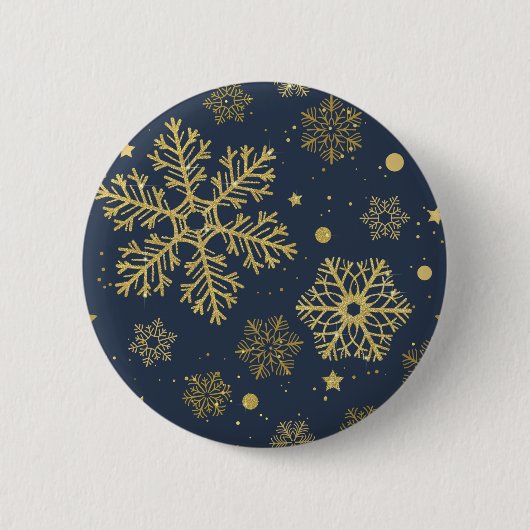 Golden sneeuwvlokken op zee ronde button 5,7 cm (Voorkant)