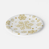 Golden sneeuwvlokken papieren bordje (Gekanteld)