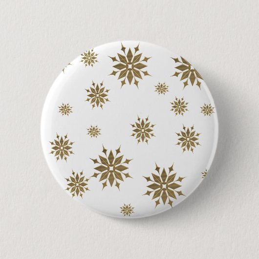 Golden sneeuwvlokken ronde button 5,7 cm (Voorkant)