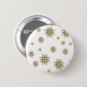 Golden sneeuwvlokken ronde button 5,7 cm (Voorkant /achterkant)