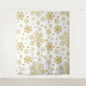 Golden sneeuwvlokken wandkleed (Voorkant)