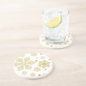 Golden sneeuwvlokken zandsteen onderzetter (Zijkant)