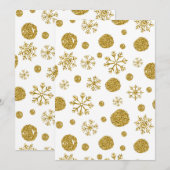 Golden Snow Flakes 1 Bedankkaart (Voorkant / Achterkant)
