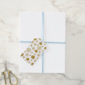 Golden Snow Flakes 1 Cadeaulabel (Met Touw)