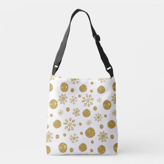 Golden Snow Flakes 1 Crossbody Tas (Achterkant)