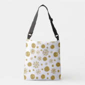 Golden Snow Flakes 1 Crossbody Tas (Voorkant)