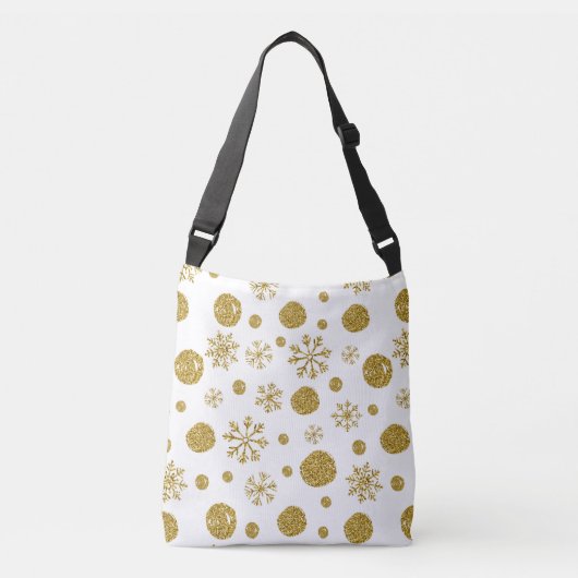 Golden Snow Flakes 1 Crossbody Tas (Voorkant)