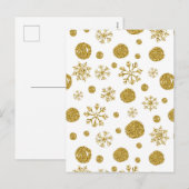 Golden Snow Flakes 1 Feestdagenkaart (Voorkant / Achterkant)
