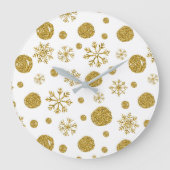 Golden Snow Flakes 1 Grote Klok (Voorkant)
