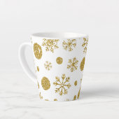 Golden Snow Flakes 1 Latte Mok (Linkerhoek)