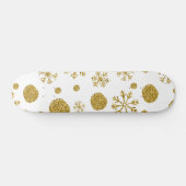 Golden Snow Flakes 1 Persoonlijk Skateboard (Horizontaal)
